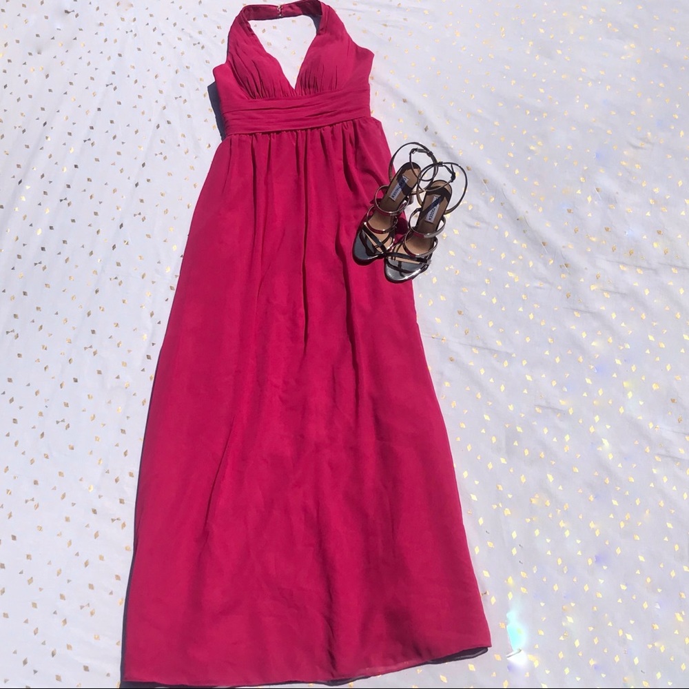 Pink Empire Waist Halter Formal Dress Sz 4 - Picture 1 of 13